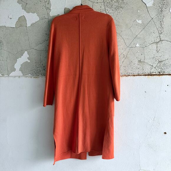 Anthropologie Duster Cardigan Orange Longline Sweater Coat Womens S Quiet Luxury - Picture 5 of 9